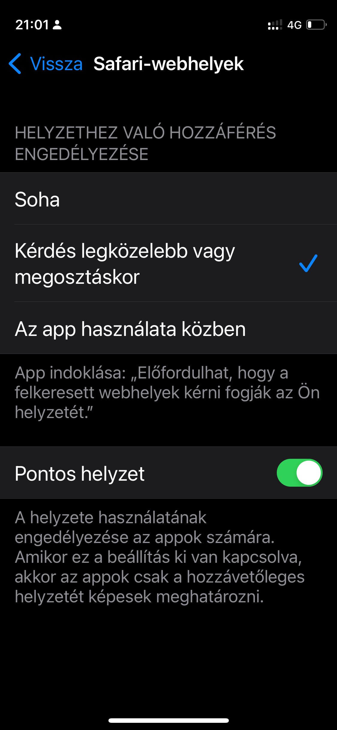 Győződj meg róla, hogy a böngésző engedélyezve van a Helyszolgáltatásokhoz