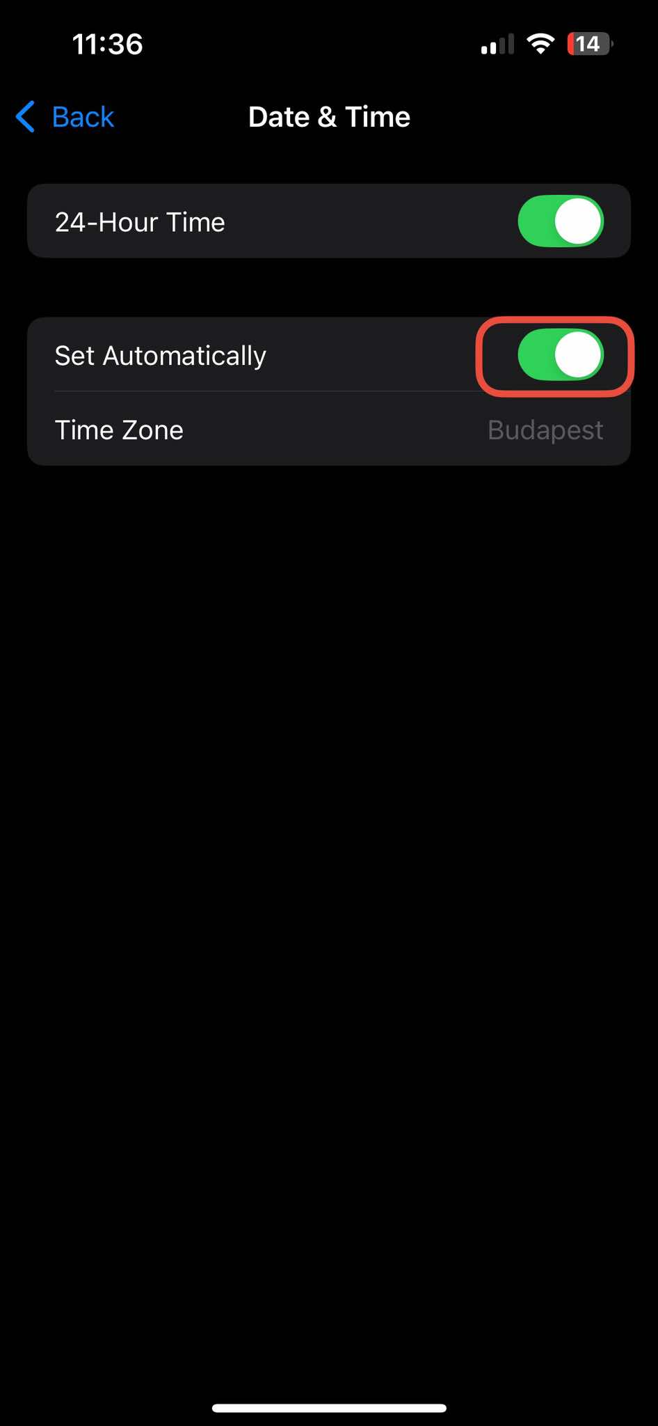 Dátum és idő beállítása iOS-on - 2. lépés